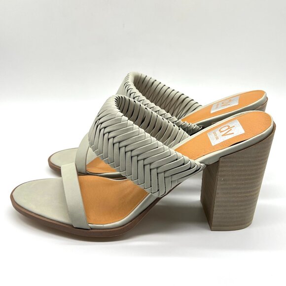 DV‎ Dolce Vita Womens Size 11 Bambi Sage Green Woven Heels Mules Sandals Shoes - Picture 6 of 14
